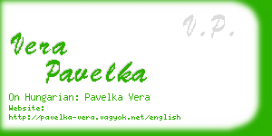 vera pavelka business card